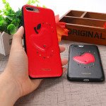 Wholesale iPhone 8 Plus / 7 Plus Apple Design Studs Armor PU Leather Case (Red)